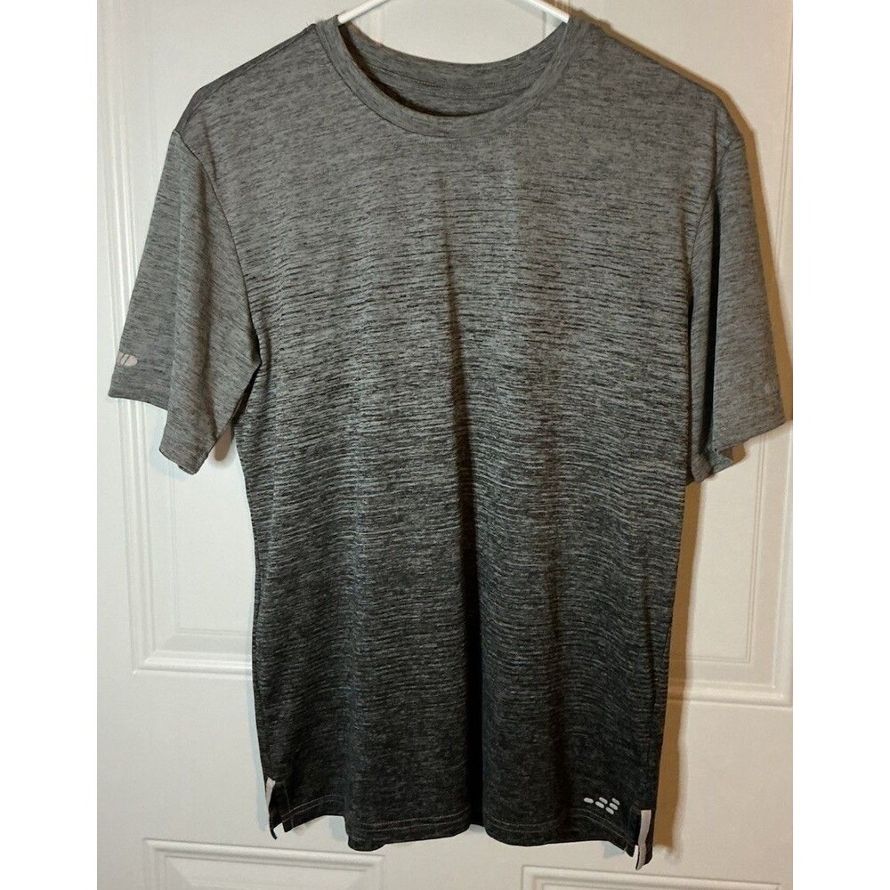 BCG Athletic T-Shirt Mens Small Gray Ombre Space Dye Moisture Wicking Activewear